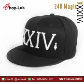 หมวกHIPHOP แฟชั่น  หมวกHIPHOPเต็มใบ   หมวกHipHop XXIV  สีดำ No.F7Ah47-0033